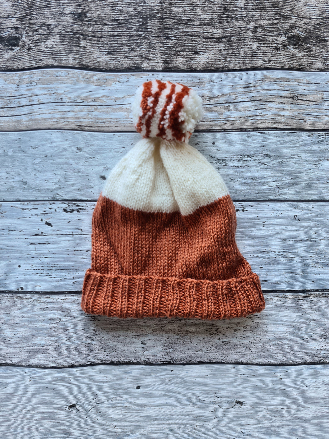 Acrylic Hat - Rust and Cream