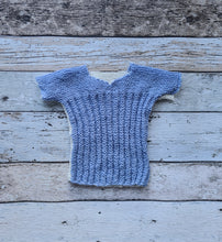 Woolen Merino Singlet - Blue/White
