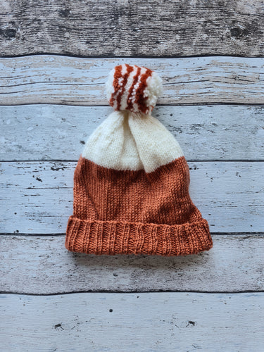 Acrylic Hat - Rust and Cream