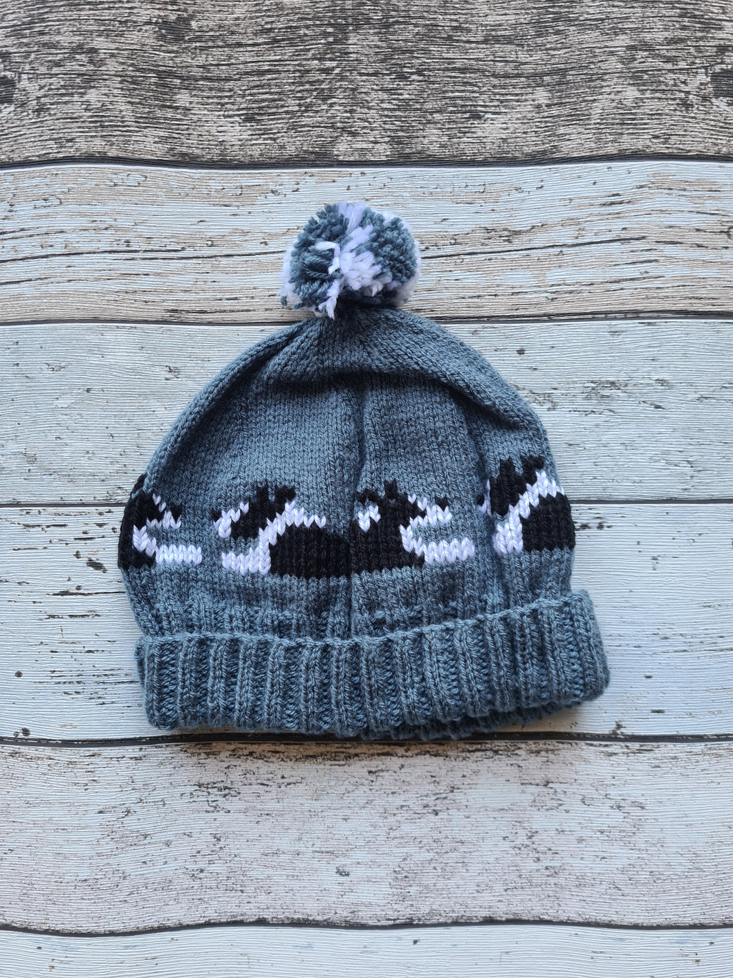 Acrylic - Dusky Blue Border Collie Hat