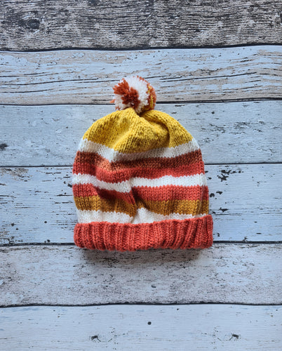 Acrylic and Cotton Striped Hat