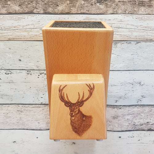 Wooden Knife Block - Stag