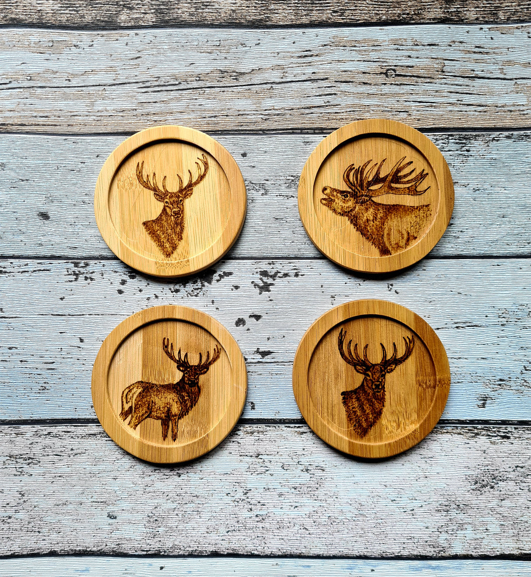 Bamboo Stag Coaster 4 piece set