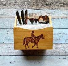 Bamboo Cutlery Holder - Horses