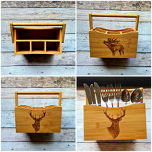 Bamboo Cutlery Holder - Stags